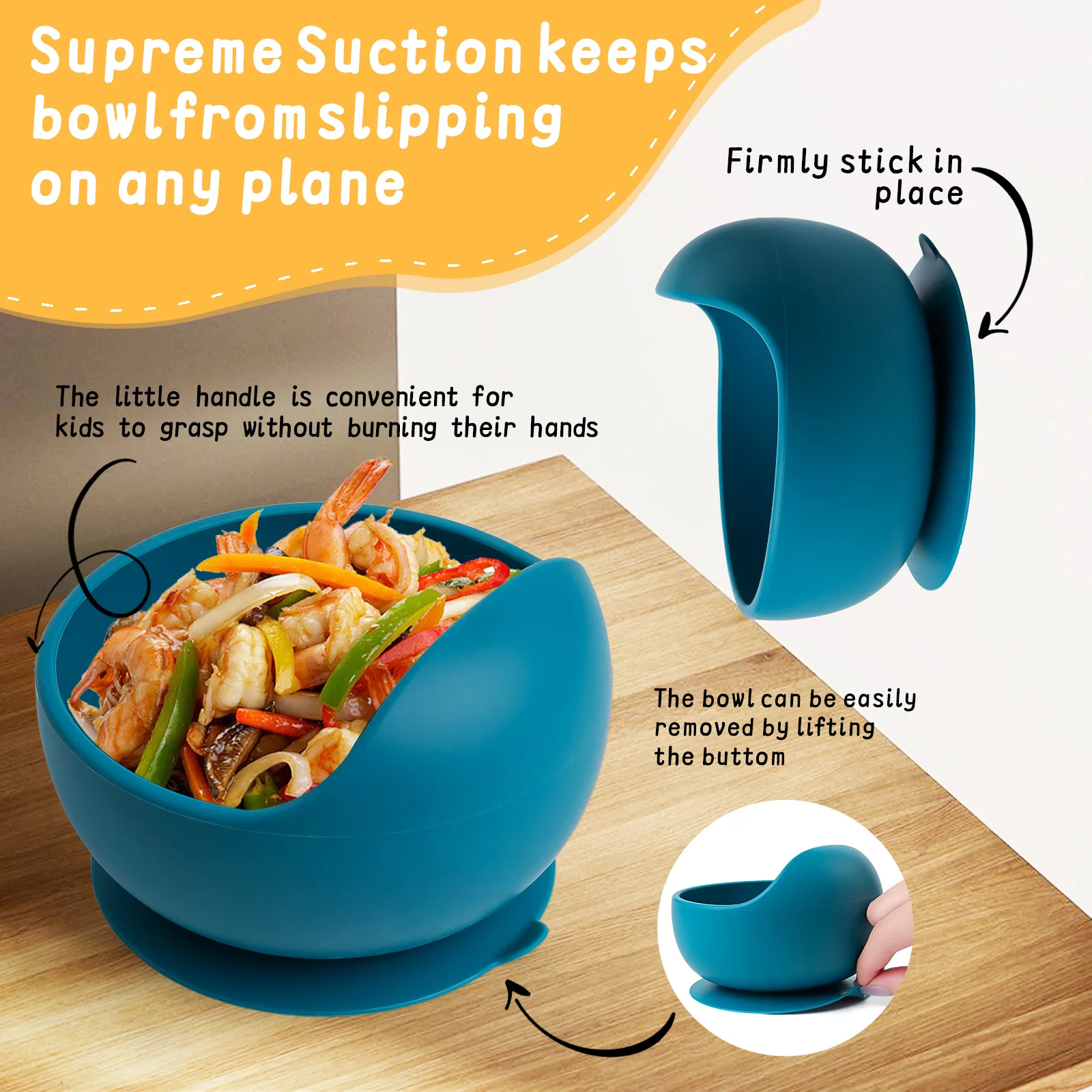 3PCS/Set Silicone Baby Feeding Bowl Tableware for Kids Waterproof Suction Bowl With Spoon